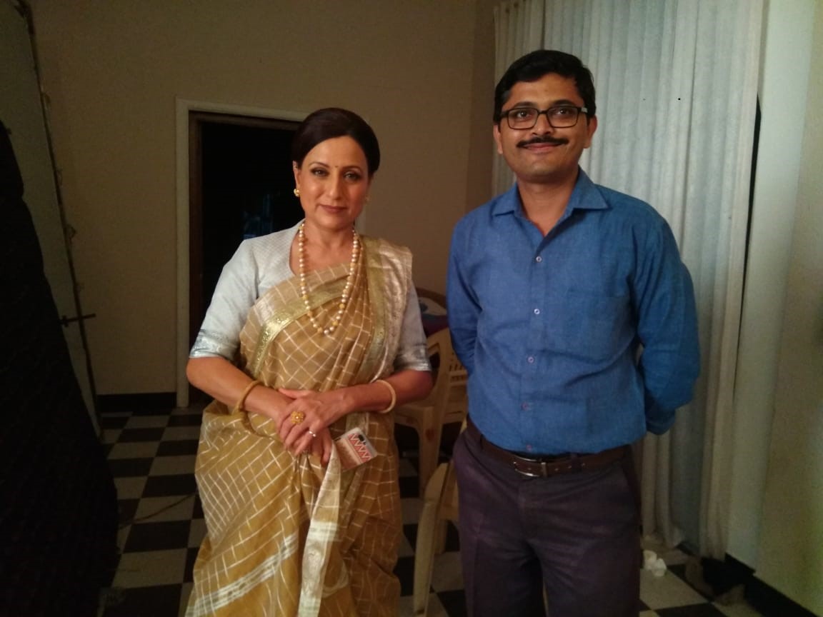 With Marathi film actress Kishori Shahane